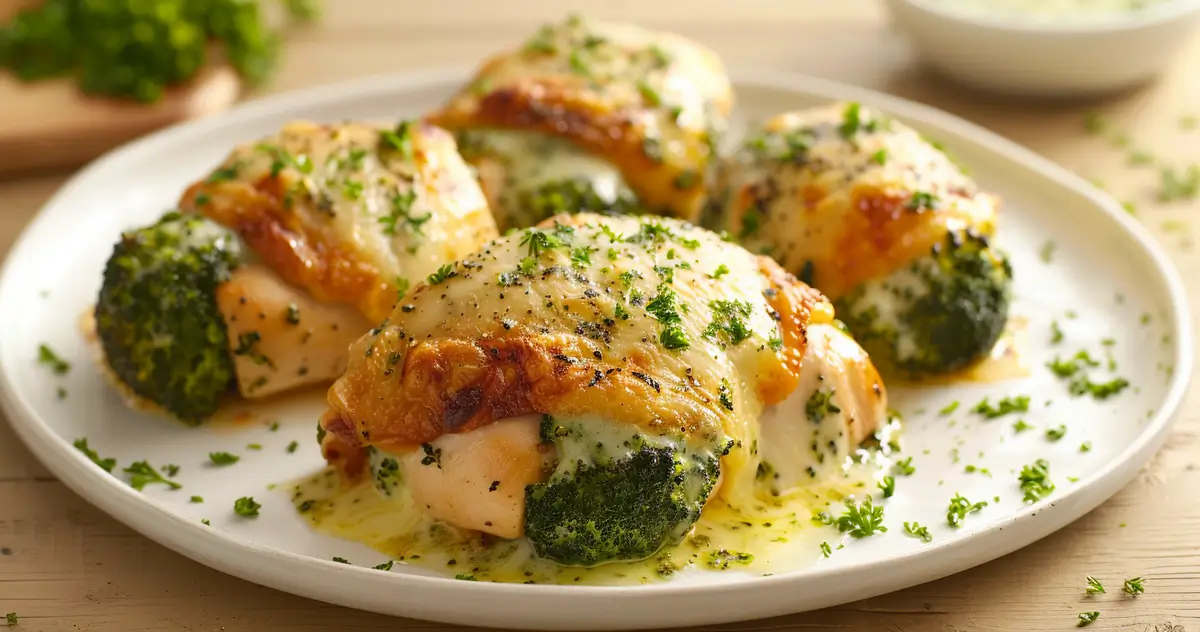 Broccoli Cheese Stuffed Chicken in Air Fryer - Easy & Crispy