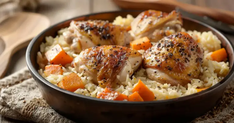 One-Pot Chicken Rice and Sweet Potatoes Recipe