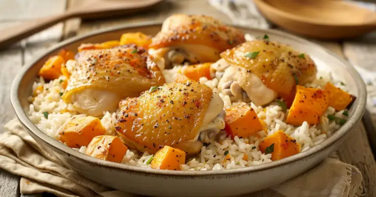 One-Pot Chicken Rice and Sweet Potatoes Recipe