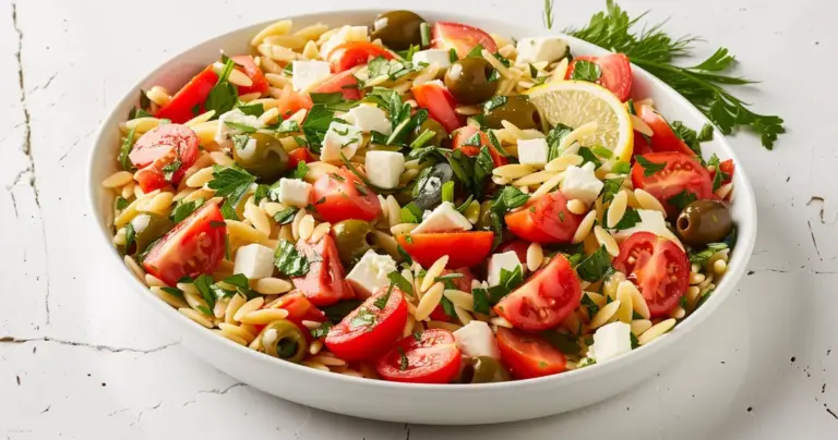 Orzo and Tomato Salad with Tangy Feta - Light & Flavorful