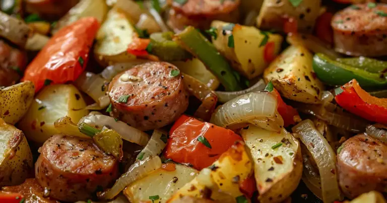 Sausage, Peppers, Onions, and Potato Bake