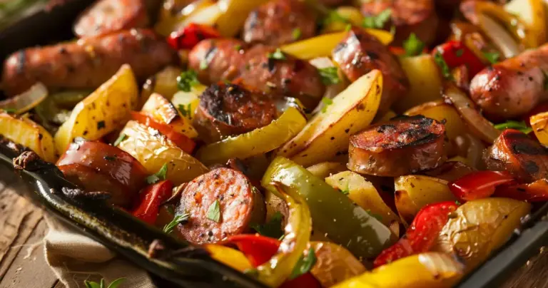 Sausage, Peppers, Onions, and Potato Bake