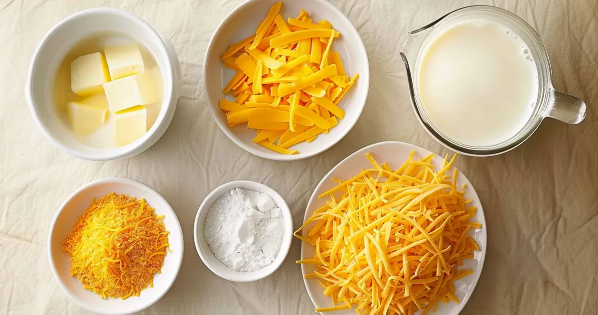 Homemade Cheddar Cheese Sauce recipe ingredients