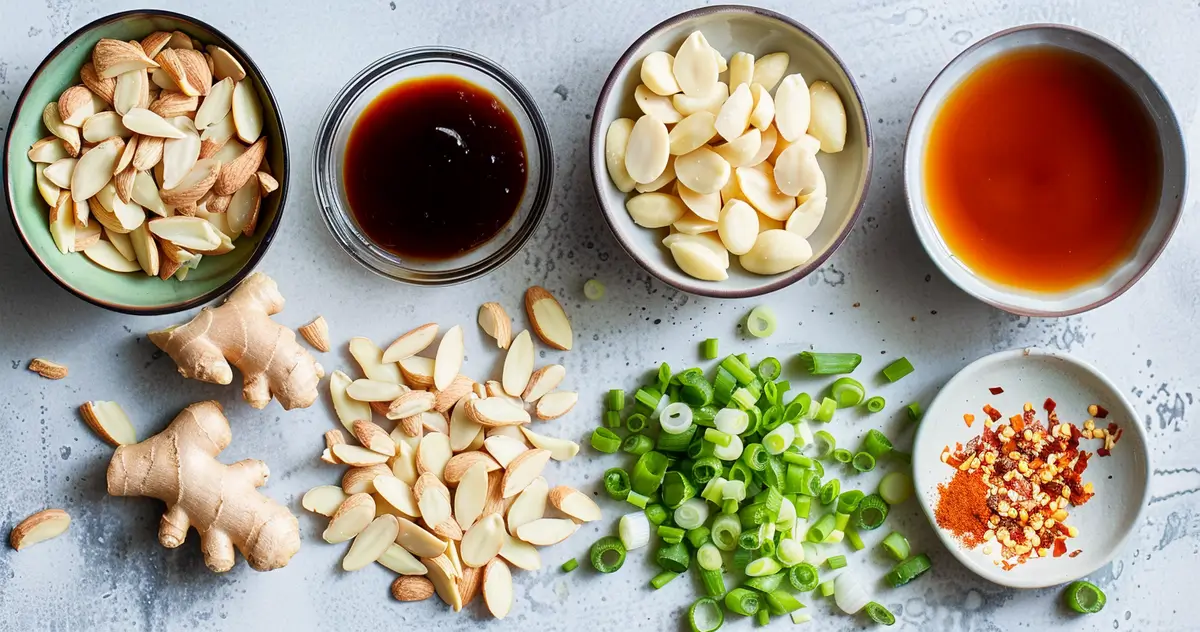 Chopped Almonds and Asian Sauce Recipe recipe ingredients