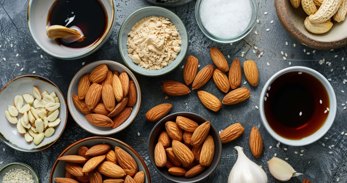 Food processor almonds and asian sauce recipe recipe ingredients