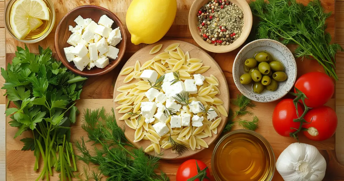 Cold Orzo and Tomato Salad with Tangy Feta recipe ingredients