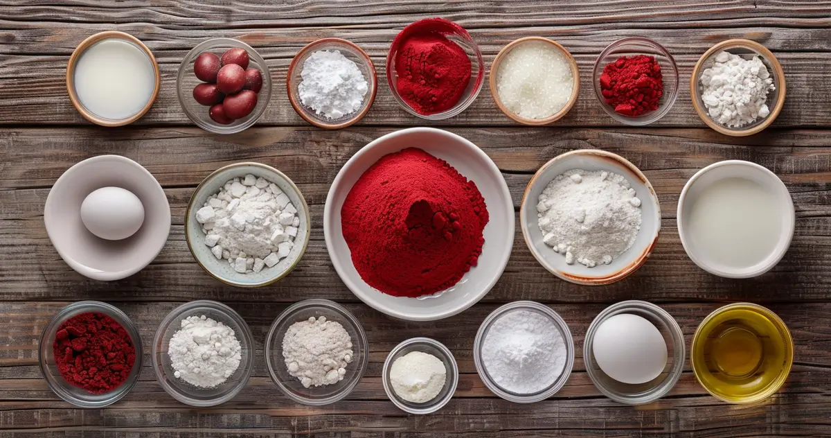 Red Velvet Funnel Cake recipe ingredients