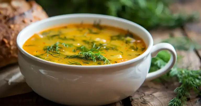 Czech soup sour cream and dill