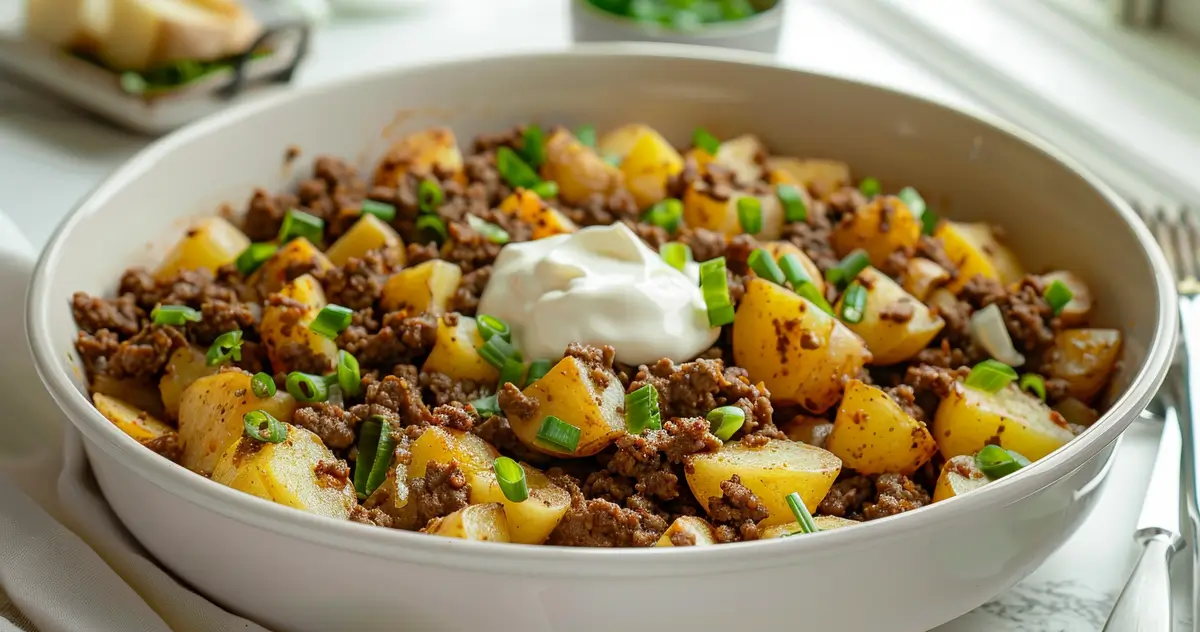 Ground beef and potatoes