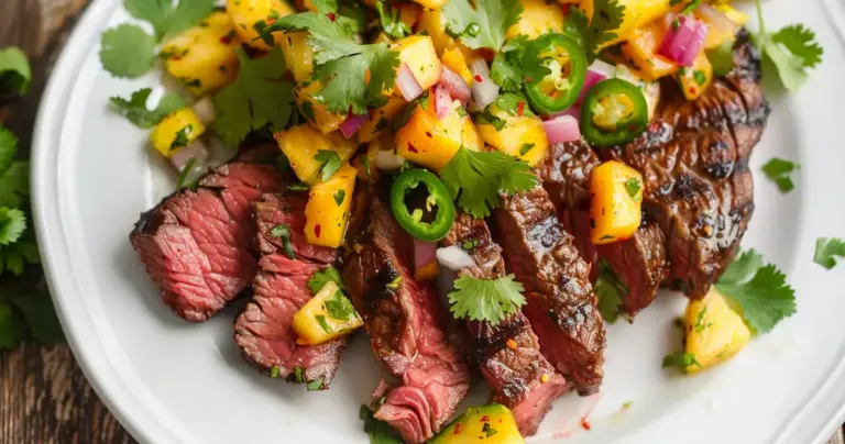 Pan Seared Tenderloin with Pineapple Mango Salsa – Sweet & Savory Delight!